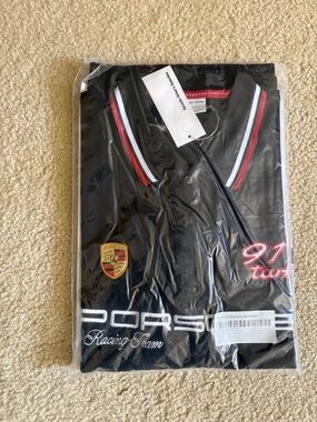 Porsche Racing Team Polo - Black cotton 100% authentic 100% size XL